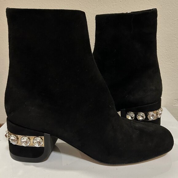 Nicholas Kirkwood Round Toe Crystal-Embellished Ankle Boots Designer - Picture 1 of 6